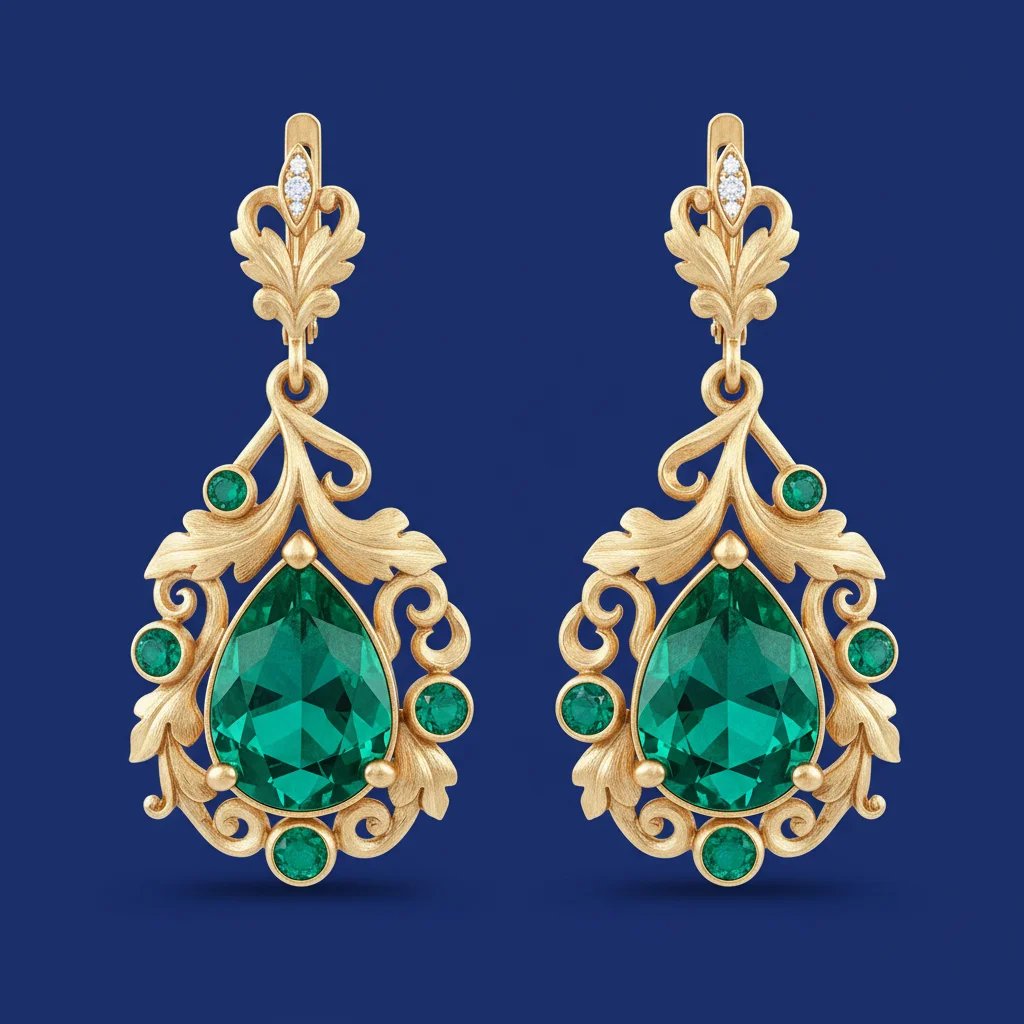 Boucles Émeraude Or